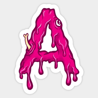 A Letter Melted Zombie Sticker